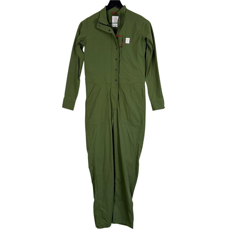 Topo Designs Womens Coverall long-sleeve Jumpsuit Green - XS